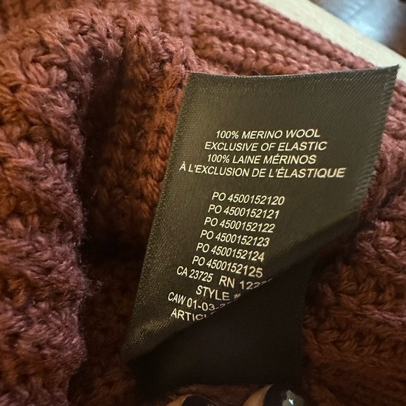 Aritzia Babaton Canberra 100% Merino Wool Brown/Red Cardigan - Picture 5 of 5